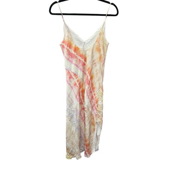 AllSaints Melody Marea Sunset Tie-Dye Silk Slip Dress Watercolor Midi sz 8 US - Picture 6 of 15